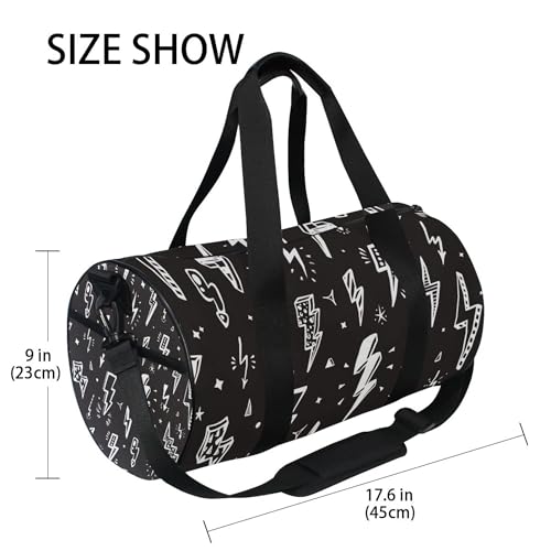 Lightning Bolts Gym Duffle Bag Women Men Sports Fitness Bag Travel Workout Gymnastics Dance4