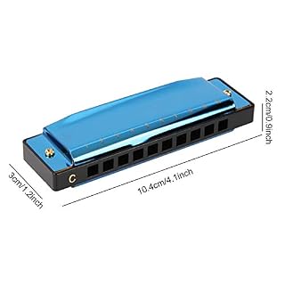 Harmonica pour débutants, 10 trous 20 tons Harmonica Mouth Organ Blues Instruments Jouets(Bleu) - Les Beatles, Paul McCartney, John Lennon, RIngo Starr, George Harrison Harmonica pour débutants, 10 trous 20 tons Harmonica Mouth Organ Blues Instruments Jouets(Bleu) – Image 2