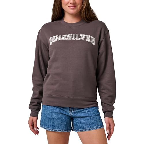 Quiksilver Women's Drop Out Crewneck Sweatshirt, Off Black, Medium