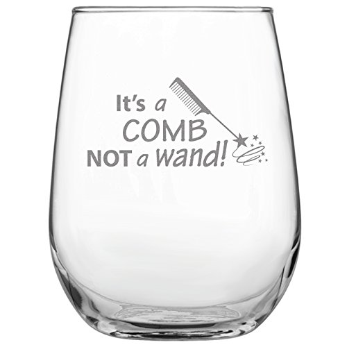 It's A Comb Not A Wand • Stemless Wine Glass • Great Gift For Hairdresser • Beautician • Barber • Cosmetology Graduate #TOP4