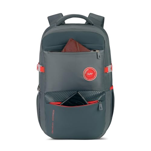 Image of Skybags Ontrak 17 Inch Compatible Laptop Backpack 30L | 3 Compartments with Quick-Access Front Pocket & Rain Cover | Air-Mesh Back Panel & Side Pocket | Office & Travel Backpack for Men & Women