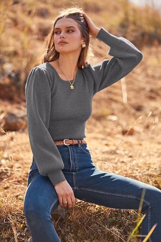 Image of MASCOMODA Womens Puff Long Sleeve Ribbed Sweater Bodysuits