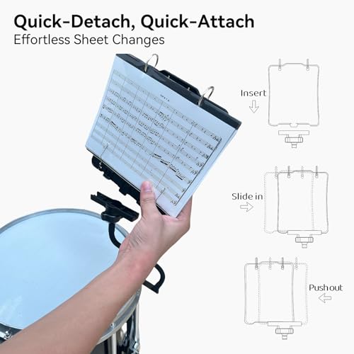Musboard MB-FP10 Marching Lyre Mb-Sb10, Adjustable Marching Band Music Lyre For Snare Drum And Bass Drum thumb #3