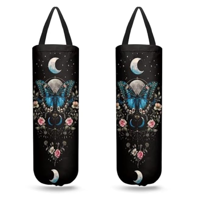 Hummingbird Plastic Bag Organizer Reusable Plastic Bag Dispenser Hanging Grocery Bag Organizer for Home Kitchen Camper Set of 2