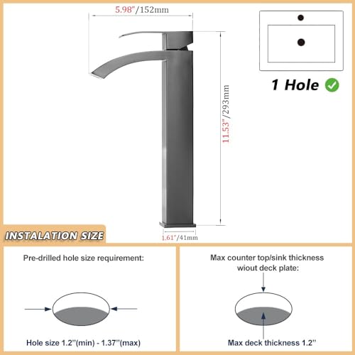Mitigeur lavabo gris haut pour en finir avec les éclaboussures - 5