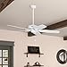 Hunter 52 inch Indoor Ceiling Fan No Light with Pull Chain - White Ceiling Fan without Light, Standard Mount, 5 Blades, For Bedroom, Living Room, or Kitchen - Builder Elite 53240, Snow White