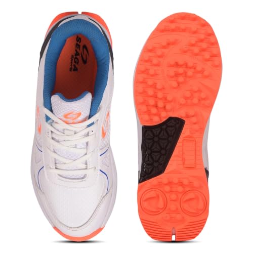 Image of SEAGA Sports Lightweight Cricket Shoes with Rubber Spikes Traction Grip