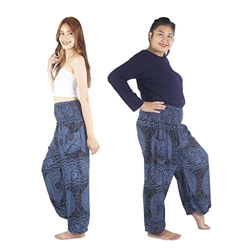 Boho Pants Harem Pants Yoga Trousers For Woman Bohemian Beach Pants (Mandala Blue, Medium) #TOP1