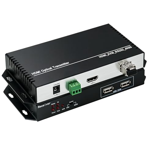 Convertisseur d'extension de fibre HDMI KVM 4K et transmetteur audio non compressé