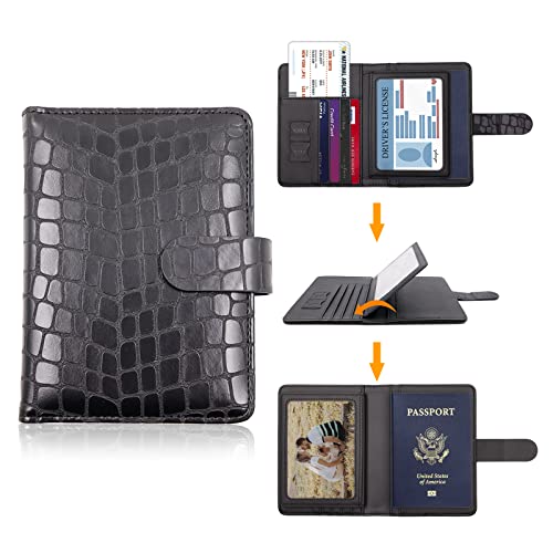 Image of Melsbrinna Rfid Passport Holder for Travel women /Men, Cute Passport Wallet Rfid Blocking Card Slots, Rfid Passport Cover /CaseTravel Wallet, Passport Book Holder, Black2, Cute