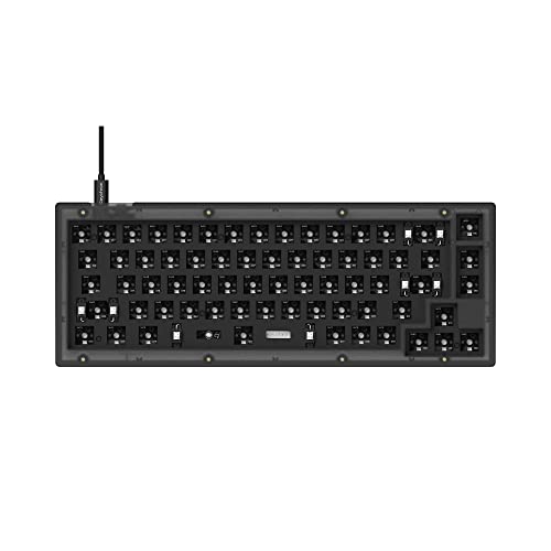 Image of Keychron V2 Wired Custom Mechanical Keyboard Barebone Version, 65% Layout QMK /VIA Programmable Macro with Hot-swappable Support Compatible with Mac Windows Linux (Frosted Black - Translucent)