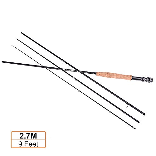 Caixa de pesca,KKcare Combo de vara de pesca com mosca de 9' e carretel com bolsa de transporte 10