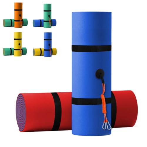 SOWKT Tapis flottant nénuphar 18 x 6 pieds - Tapis flottant extra large pour lac et bateau - Tapis flottant géant pour lac | Tapis d'eau flottant Lilly Pad (bleu/noir/rouge)