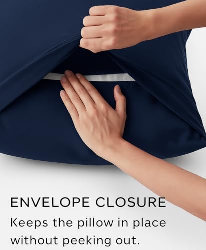 Image of 600 TC 100% Egyptian Cotton Fitted Sheet for Supper King Bed Size Fitted Bed Sheet with Pillow Cover for Bedroom, Soft Hotel Quality Size - 78 x78+12 Navy Pillow Size -18 x 28 Inch