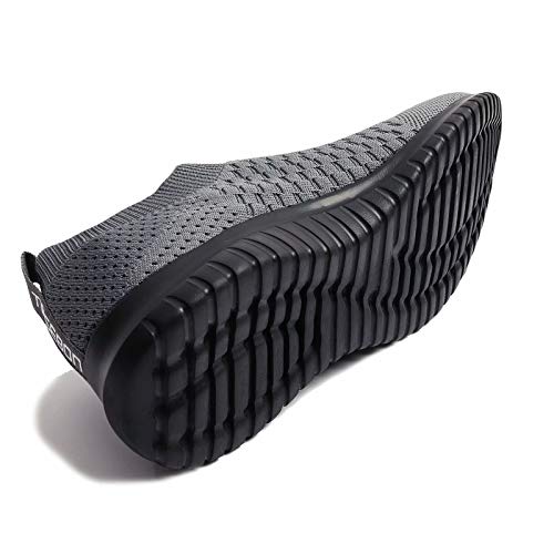 Konhill Men's Athletic Walking Shoes - Lightweight Casual Knit Slip On Sneakers 8 Us Dark Grey/Black,Label 41 #TOP7