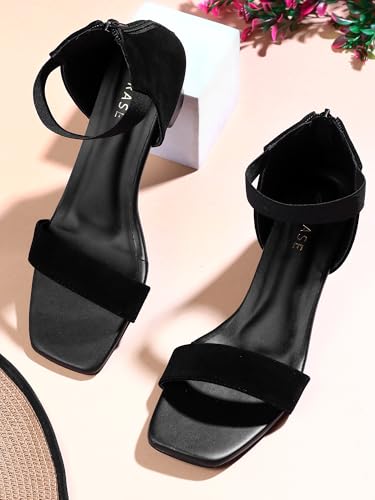Image of TRASE Fancy And Comfortable Block Heel Sandals With Ankle Strap For Women And Girls - Women Footwear Heels - Stylish Block Heel Sandals For Women - Comfortable Ladies Heel Sandal