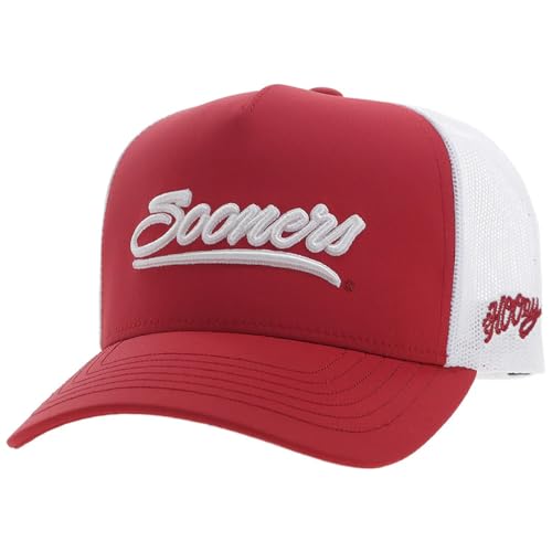 HOOEY Men's University of Oklahoma Officially Licensed Collegiate Adjustable Snapback Hat (US, Alpha, One Size, Red/White - Sooners)