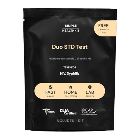 Simple HealthKit At-Home Duo STD Test Collection Kit for HIV & Syphilis - STD HIV Testing Kit - Free Follow-Up Care & Fast Lab Results Cover