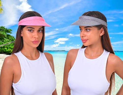 Image of 3 Pieces Clip On Visors Women Men Visor Sun Hats Hat Outdoor Sports Golf Beach Travel Tennis Cap
