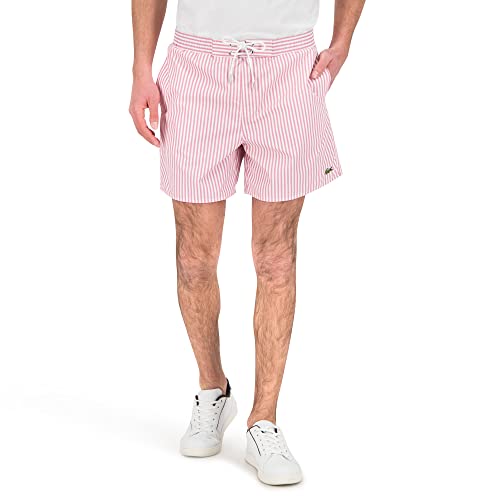 Lacoste-Herren BADEHOSE-MH6781-00, Rosa/Weiß, L