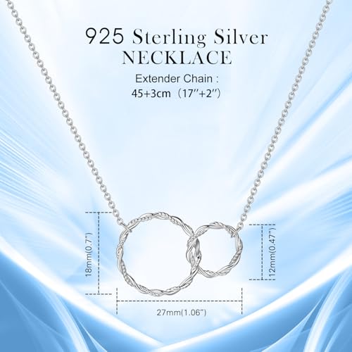 Mother Daughter Necklace, Mother in Law Gifts From Daughter in Law 925 Sterling Silver Necklace for Women Infinity Circle Womens Necklaces Birthday Gifts for Mom Mother in Law4