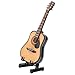 CYSFETENA Wooden Miniature Guitar with Stand and Case ,Mini Guitar Collectible Figurines Dollhouse Miniatures, Lovely Musical Instrument Display Model (3.9