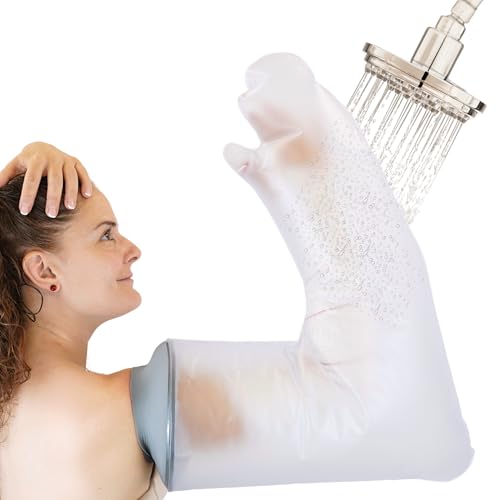 BLJ®️ Protector Escayola Brazo Largo Adulto para Ducha - Funda Escayola Brazo Largo Impermeable, Flexible y Reutilizable para Uso Diario + Bolsa de Almacenamiento con Cremallera.