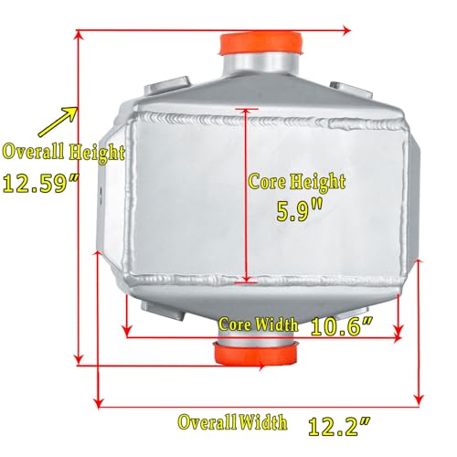 Aluminum Universal Liquid/Water to Air Intercooler 3" Air Inlet&Outlet Silver - Image 3