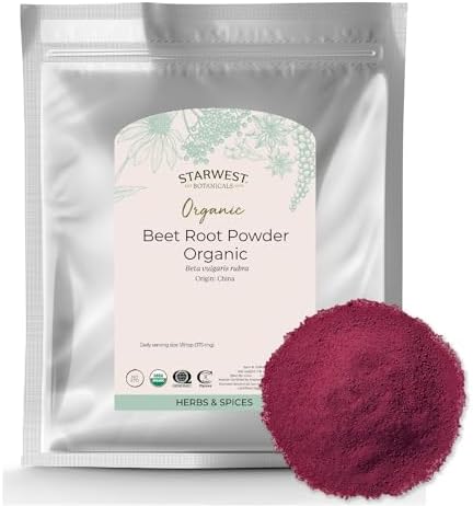 Starwest Botanicals Organic Beet Root Powder for Men & Women – Use for Juice, Smoothies, & Tea, Natural Energy Support, Ground Beet Root, Certified Kosher, Non-GMO – Bulk 1 lb Bag