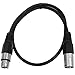 Seismic Audio - SAXLX-2 - 2' Black XLR Male to XLR Female Patch Cable - Balanced - 2 Foot Patch Cord
