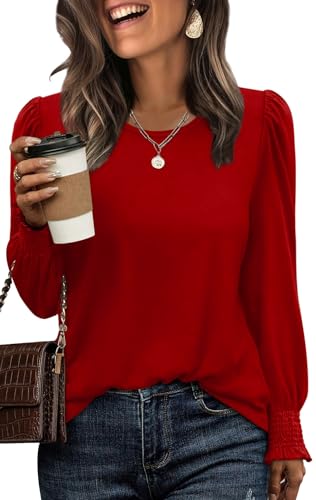 25% off - Womens Fall Fashion 2025 Long Sleeve Tops for Women Trendy Work Blouses Fashion Clothing Lightweight...