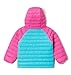 Columbia Youth Girls Powder Lite Hooded Jacket, Geyser/Pink Ice, Large