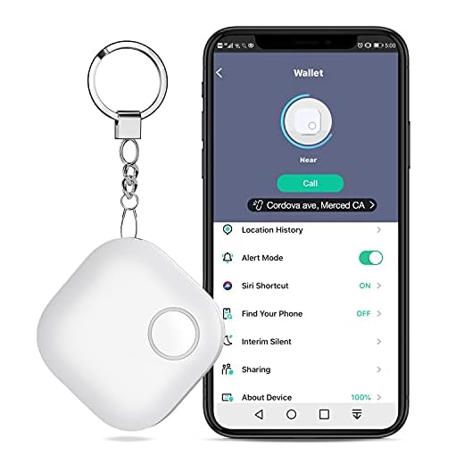 Key Finder, DinoFire Key Finder with App for Android/iOS Phone, Key Finder Locator for Purse Wallet Keychain, Phone Finder with One Touch Find & Anti-Loss Function, White