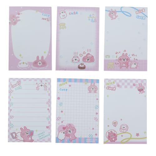 Bloc-notes animaux mignons lot de 6, cadeaux scolaires de dessin animé