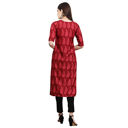Image of Pinkmint Women's Crepe Digital Print Straight Kurta