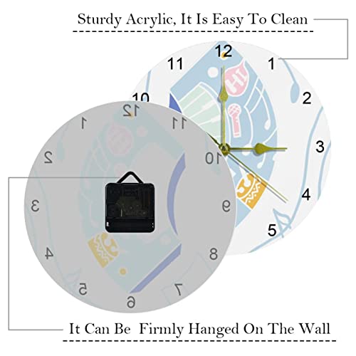 Horloge murale silencieuse note de musique 25cm à chiffres arabes - 4