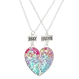 Claire's Girl's Best Friend Ombre Star Glitter Split Heart Necklaces