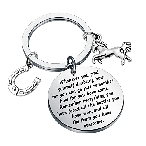 Lywjyb Birdgot Horse Keychain Horse Inspirational Gift Encouragement Gift Horse Lover Keychain (horse lover key)