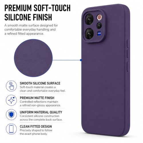 Image of FIRST MART Matte Silicone Back Cover for Vivo V70 & V70 Elite- Purple