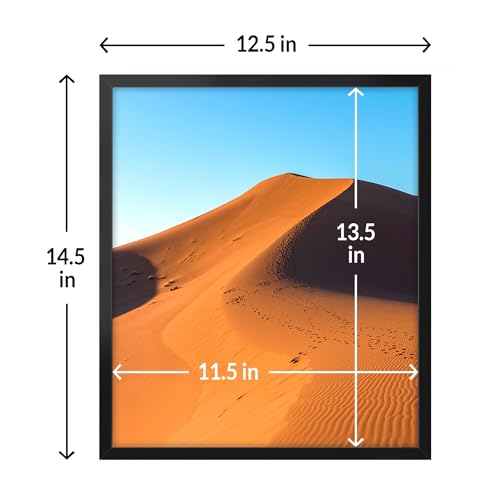 LaVie Home 12x14 Picture Frame for Wall Display, 12x14 Black Picture Frame with HD Plexiglas, 12 x 14 Poster Frame 1 Pack, Display Frame for Vertical or Horizontal, Classic Collection