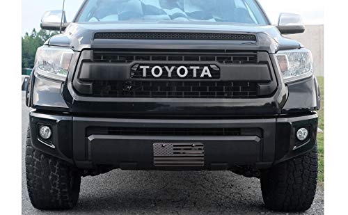 Usa American Black Flag Metal Stamped Embossed License Plate 2 Hole (12"X6", Black) #TOP5