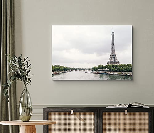 Wall26 Canvas Print Wall Art Paris Eiffel Tower Views From The Seine Cities Building Photography Realism Bohemian Scenic Colorful Multicolor For Living Room, Bedroom, Office - 16"X24" #TOP1