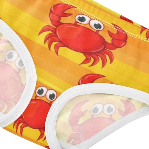 Girls Underwear Toddlers 2t Cotton Cute Panties Girl Fun Underpants Briefs Cute Red Cartoon Crabs4