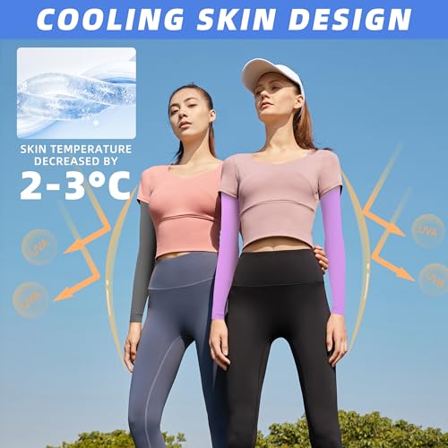 Image of BHYTAKI UV Sun Protection Arm Sleeves, UPF 50 Sports Cooling Arm Compression Sleeves for Men Women Teenager