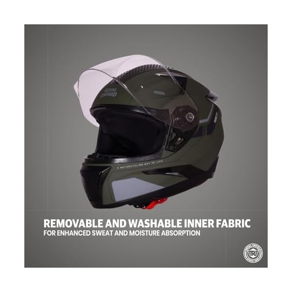 Royal-Enfield-AIR-X-1901-Full-Face-Helmet-Certification-ISI-DOT-High-Impact-Grade-ABS-Shell-Multipore-Ventilation-System-Aerodynamic-Design-with-Aggressive-Styling-Battle-Green-XL-62CM Royal Enfield AIR-X 1901 Full Face Helmet | Certification: ISI & DOT | High Impact Grade ABS Shell |Multipore Ventilation System | Aerodynamic Design with Aggressive Styling | Battle Green (XL) 62CM