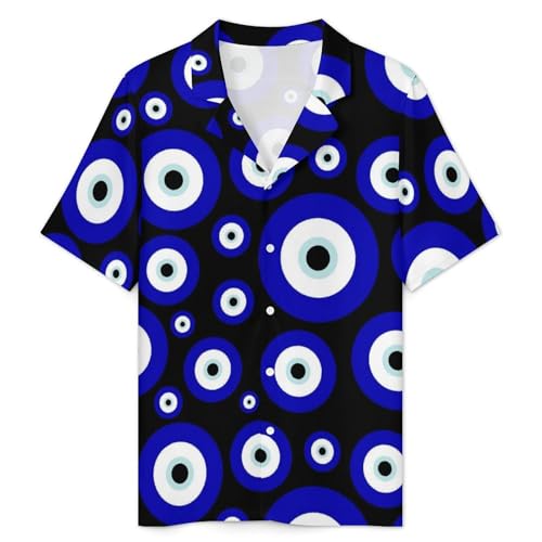 Blue Evil Eye Men's Short Sleeve Soft Summer Casual Pajama Set4