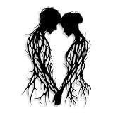 LIYOUYA Branch Couple Metal Wall Decor - Modern Love Room Decor Black Wall Art Home Decor for Living Room, Bathroom, Bedroom, Dining Room (Black)