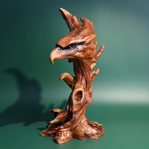 Estatua cabeza de águila en resina marrón 13.7in miniatura 5