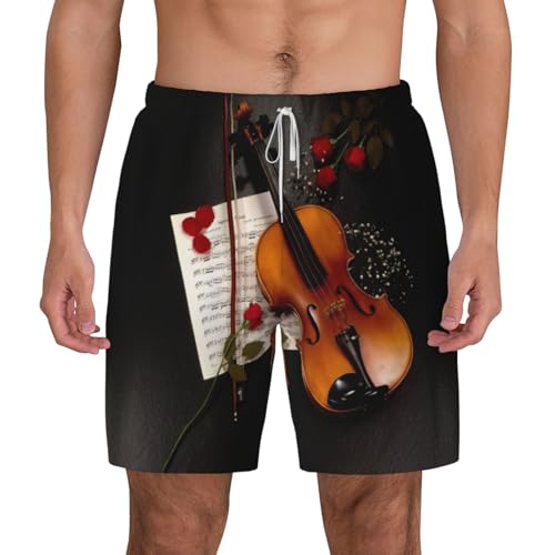 Short de bain homme séchage rapide imprimé partition violon été