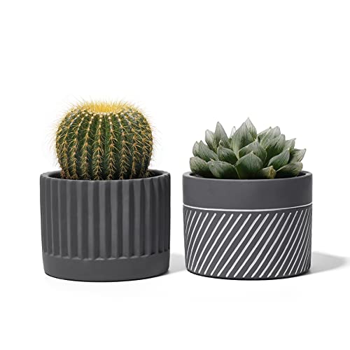 POTEY Cement Planter Flower Pot - 4.1